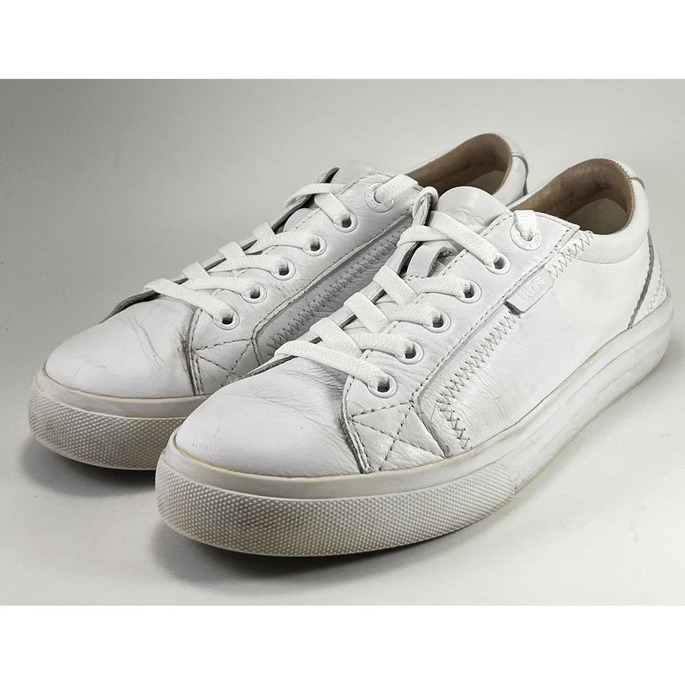 Taos Plim Soul Lux‎ PLX White Leather Women's Sneakers 7.5 Canvas Shoes 13994A